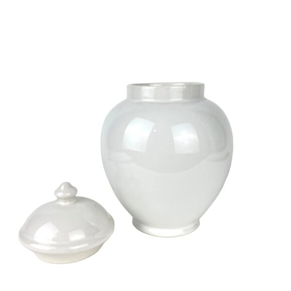 Vtg FTD Ginger Jar Urn Vase w/ Lid Blue Butterfly Cottagecore Storage Trinket - Picture 4 of 8